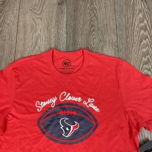 '47 Stoney Clover Lane Collab Houston Texans T-Shirt NFL Sz Large‎ Racer Red New